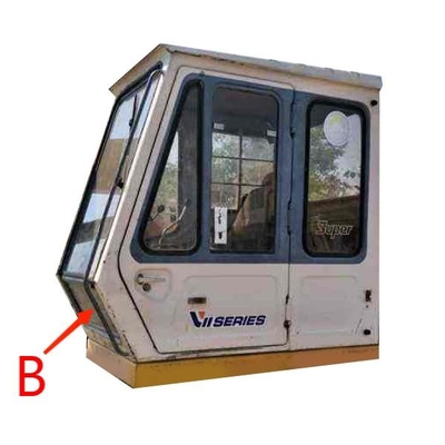 755mm 310mm Graafwerktuig Windscreen Replacement Tempered Front Down Glass