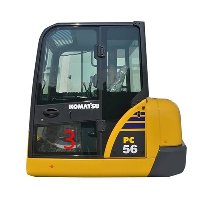 OEM KOMATSU pc6-7 PC56-van de de Linkerdeur Lagere Positie NO.3 van het Cabineglas het Venstervervanging