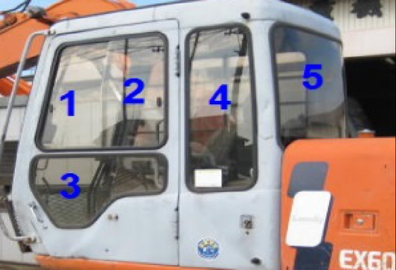 4383431 HITACHI-de Linkerdeur Achterpositie NO.4 van Graafwerktuigglass cab window