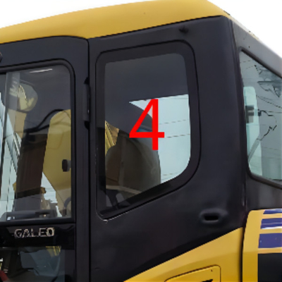 Achter de Linkerkantpositie NO.4 van Window Glass Cab van het temperatuur Bestand Graafwerktuig