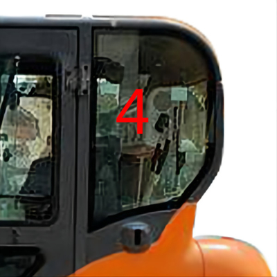 Dx60-9 van de het Glas Linkerdeur van DX70 DOOSAN de Achterpositie NO.4