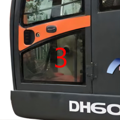 De groene Deur van het Graafwerktuigglass replacement left van DOOSAN Glas Aangemaakte plaatst lager NO.3