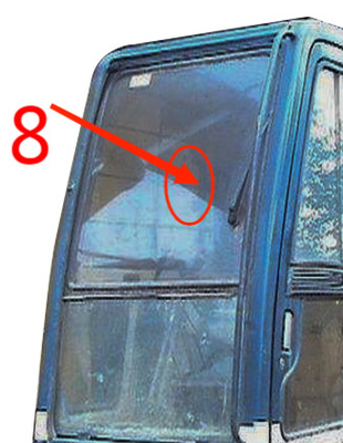 KOBELCO rechterkantgraafwerktuig Cab Glass 5mm Windscherm Aangemaakte Glaspositie No.8