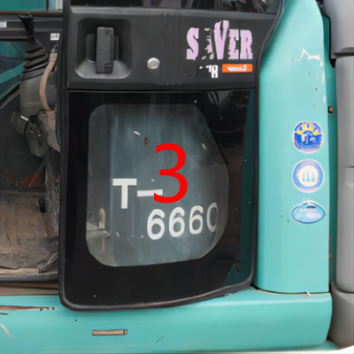 ISO-het Windscherm van Graafwerktuigdoor window replacement maakte Linkerdeur Lagere Positie NO.3 aan