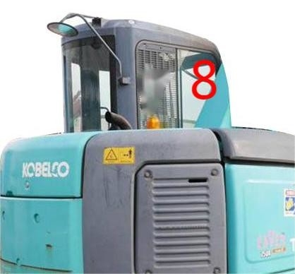 De Rechterkantpositie NO.8 van Cab Glass KOBELCO van het temperatuur Bestand Graafwerktuig