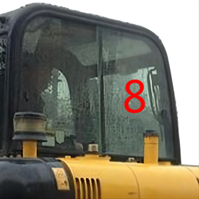 Het witte Graafwerktuig Glass Replacement van HYUNDAI Front Glass Right Side Position No.8