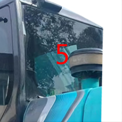 Het witte KOBELCO-van het de Positieno.5 Windscherm van Graafwerktuigglass back side Aangemaakte Glas Helling