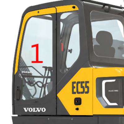 EC55 VOLVO-de Linkerdeurpositie NO.1 Digger Window Replacement van het Windschermglas