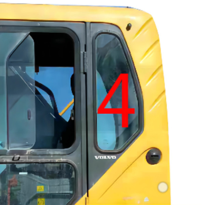 EC360B de Achterkantpositie No.4 van VOLVO Mini Digger Glass Replacement Windshield Left