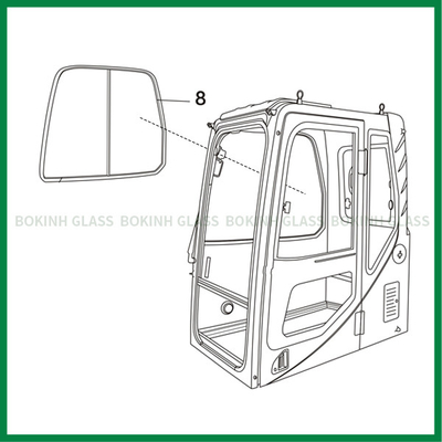 Van het Graafwerktuigreplacement glass right van Kobelcocaterpillar Zij de Positieno.8 Windscherm