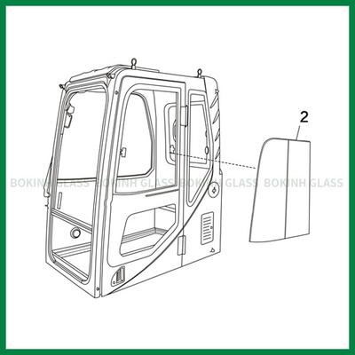 CAT Hyundai Windshield Tempered Glass-Linkerkant Rechte Positie NO.2