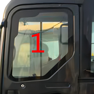 Zij het Standpunt van KOMATSU PC55MR Cab Glass Left Groot dik Aangemaakt Glas NO.1 5mm