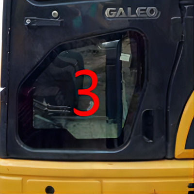 OEM KOMATSU PC55MR Cab Glass Left Deur Lagere Positie NO.3 Digger Window Replacement