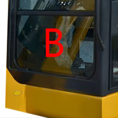 Pc56-7 het Aangemaakte Position.B Glas van PC56 Front Down Komatsu Excavator Glass Vervanging