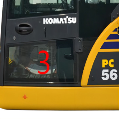 OEM KOMATSU pc6-7 PC56-van de de Linkerdeur Lagere Positie NO.3 van het Cabineglas het Venstervervanging