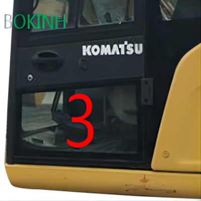 Pc70-8 OEM van het de Cabineglas van KOMATSU Linkerdeur Lagere Positie NO.3 Digger Window Replacement